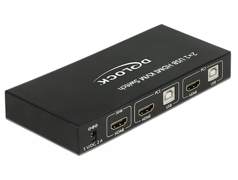 Imagine Switch KVM HDMI 2 porturi cu USB 2.0 si Audio, Delock 11421